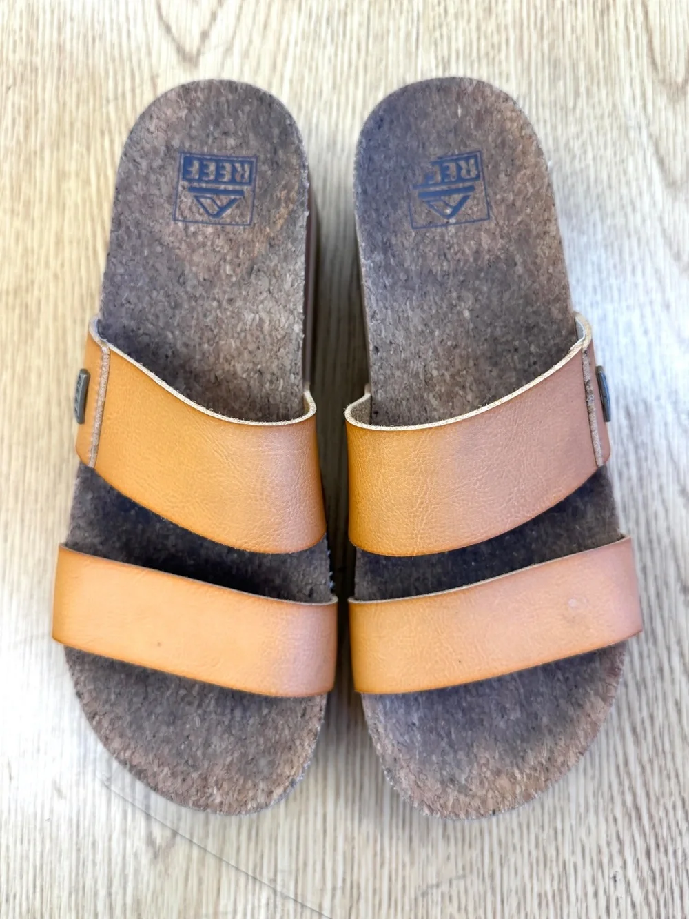 Reef Cushion Vista Higher Platform Slide Sandal Natural Tan 8